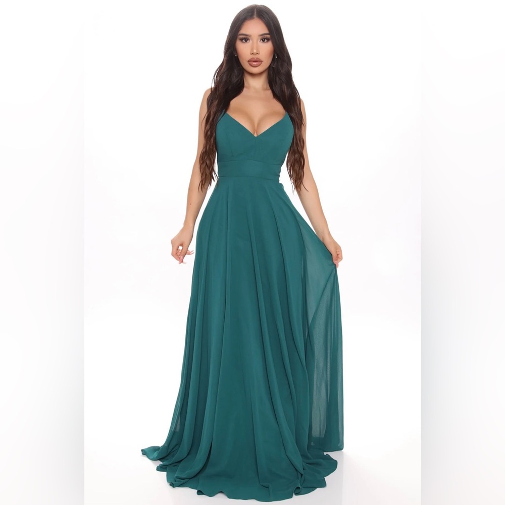 Fashion Nova Emerald Evening Maxi Gown